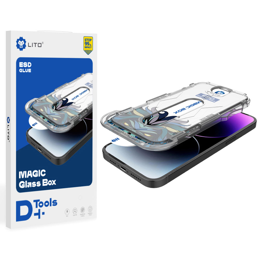 Lito Magic Glass Box D+ Tools Screen Protector for Apple iPhone 17 / 16 Pro, Tempered Glass, Full Glue