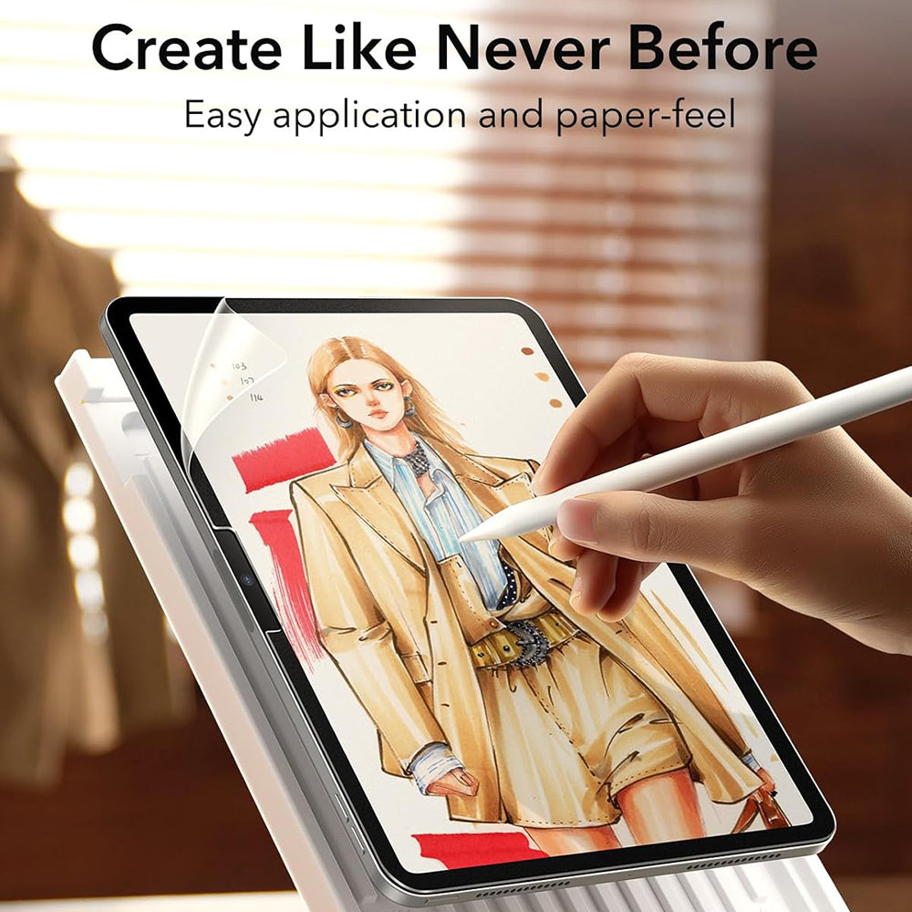Matte Screen Protector ESR Paper Feel for Apple iPad Air 13 (2026) / Air 13 (2025) / Air 13 (2024), Plastic, Full Glue, Set of 2 pieces