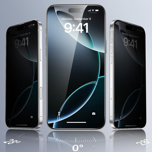 Privacy Screen Protector ESR for Apple iPhone 17 Pro, Tempered Glass, Full Glue, Set of 3 Pieces
