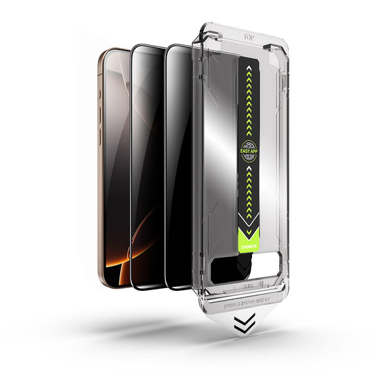 Privacy Screen Protector Techsuit TitanGlass for Apple iPhone 17 / 16 Pro, Tempered Glass, Full Glue, Set of 2 Pieces