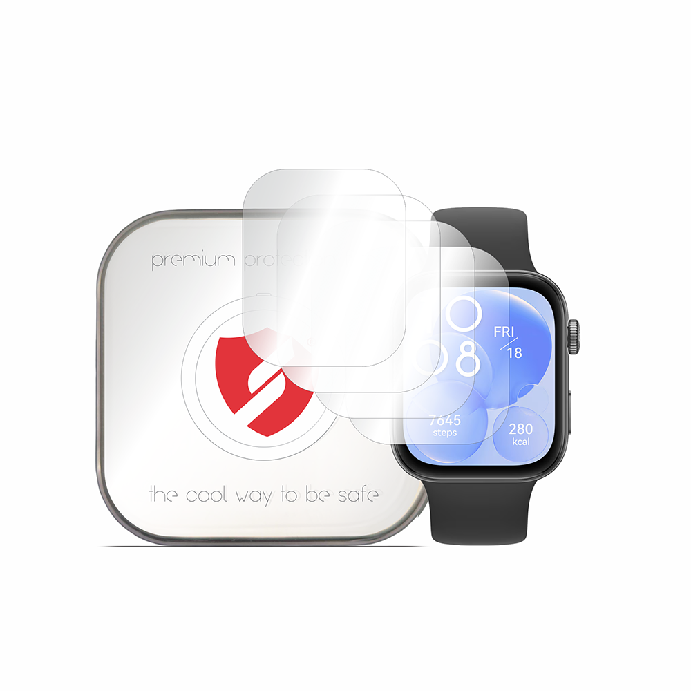Smart Protection Premium Classic Protective Film for Huawei Watch Fit 4 / Fit 3, Set of 4 pieces, Plastic