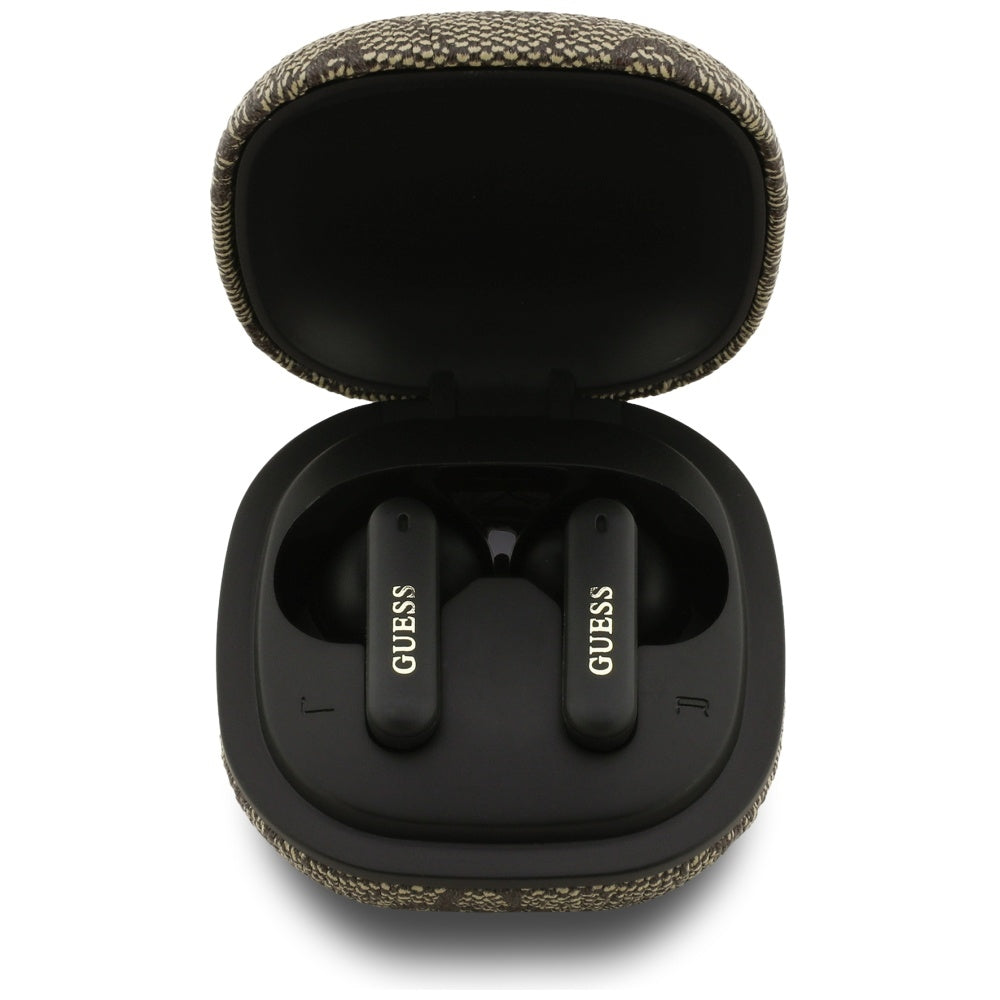 Handsfree Bluetooth Guess 4G Classic Metal Logo, TWS, Brown