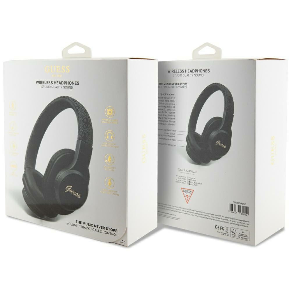 Handsfree Bluetooth Guess 4G Tone on Tone Script Logo, A2DP, Black