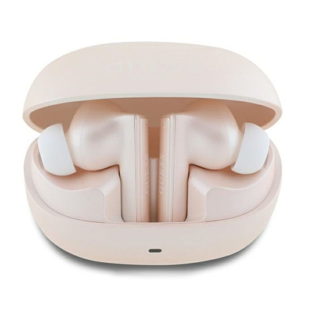 Handsfree Bluetooth Guess Capsule Printed Logo, TWS, ANC, Pink