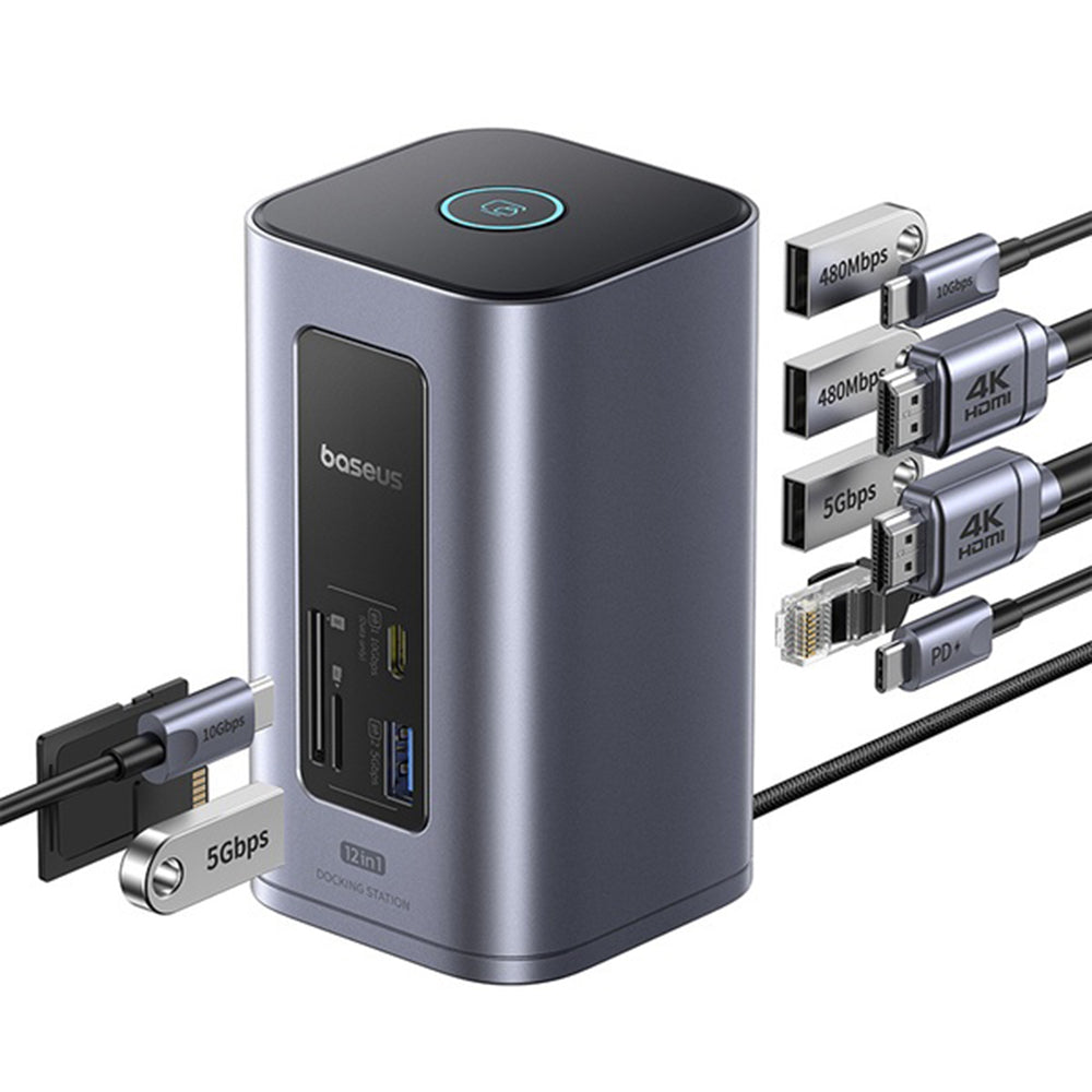 Baseus Nomos NU1 Air Spacemate Multifunctional Hub, 12-in-1, Gray B00061800123-00