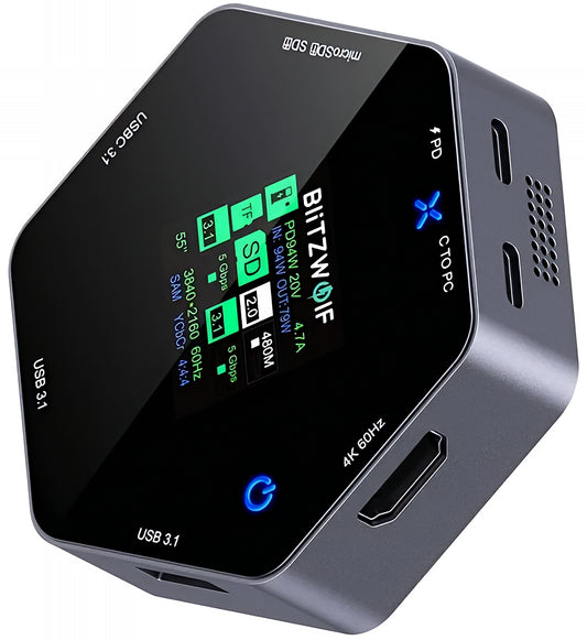 BlitzWolf BW-TH16 USB-C Hub, 8in1, Gray