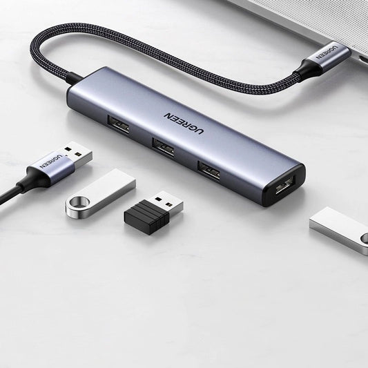 UGREEN CM473 USB-C Hub, 4 x USB-A 3.0, 0.15m, Gray