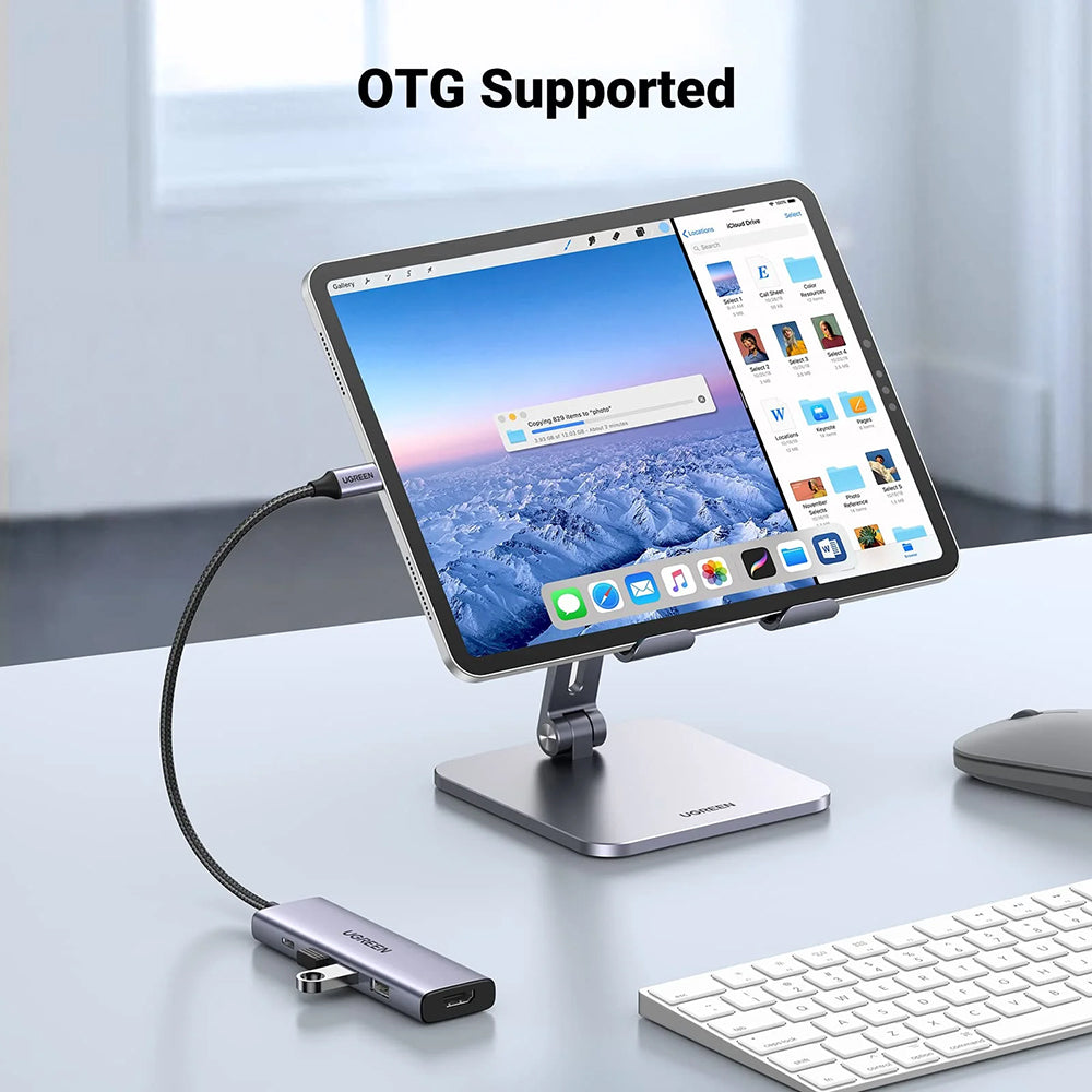 UGREEN CM511 USB-C Hub (15596), 3 x USB-A 3.0 - 1 x USB-C - 1 x HDMI, Gray