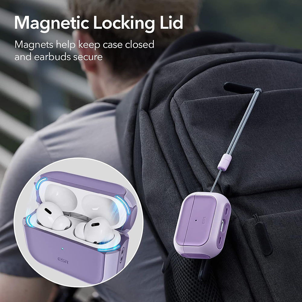ESR Orbit Hybrid Case for Apple AirPods Pro Series, Purple
