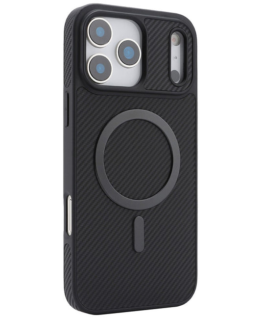 MagSafe Case for Apple iPhone 17 Pro, OEM, Carbon Metal Ring, Black