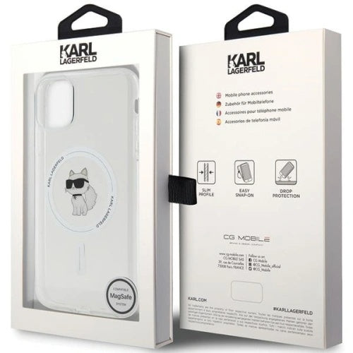 MagSafe Case for Apple iPhone 11, Karl Lagerfeld, IML Metal Choupette's Head, White