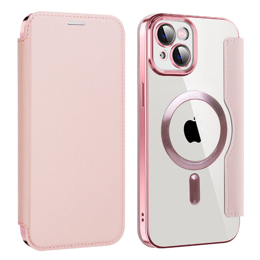 MagSafe Case for Apple iPhone 14, Techsuit, SmartMag Book, Pink