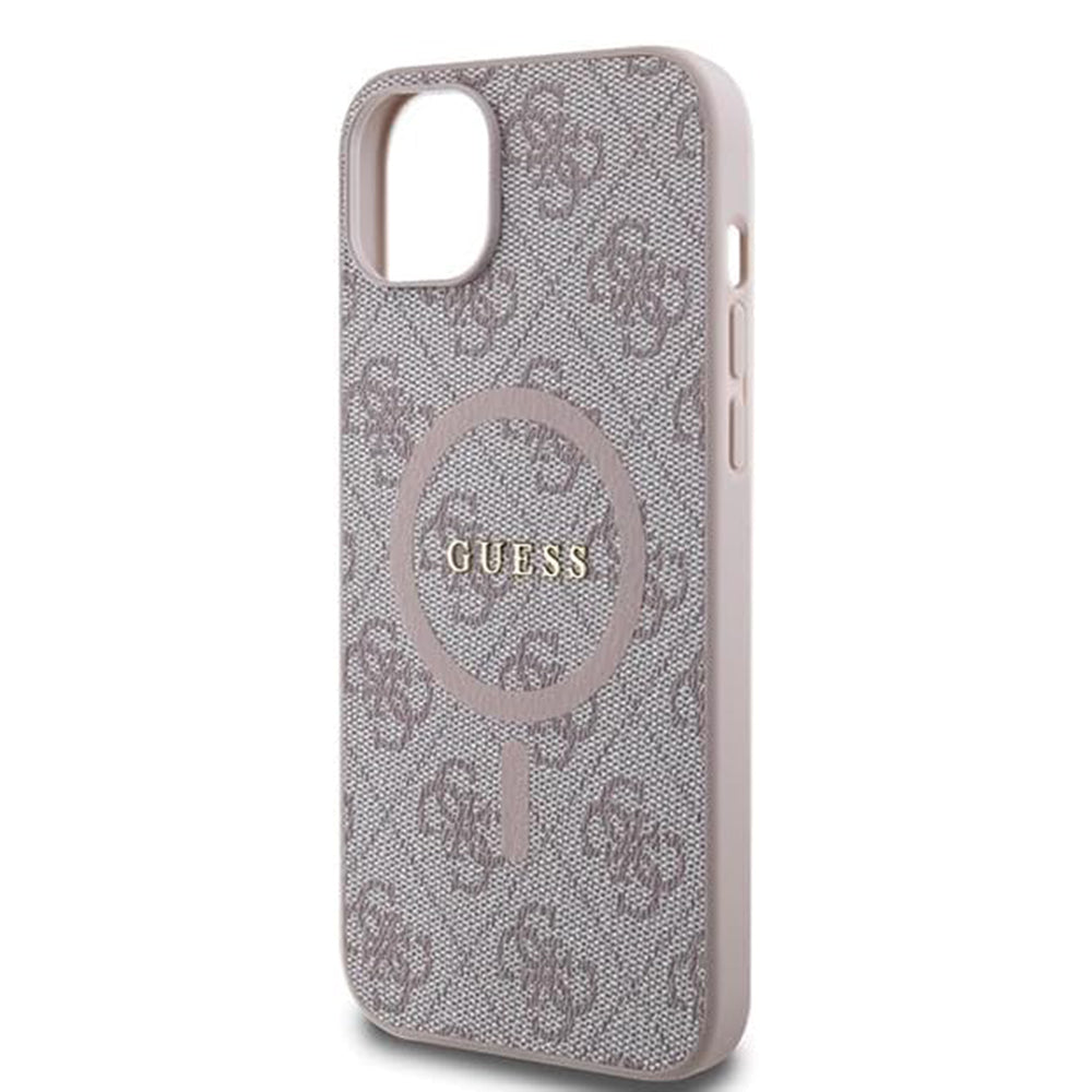 MagSafe Case for Apple iPhone 15, Guess, 4G Collection, Pink