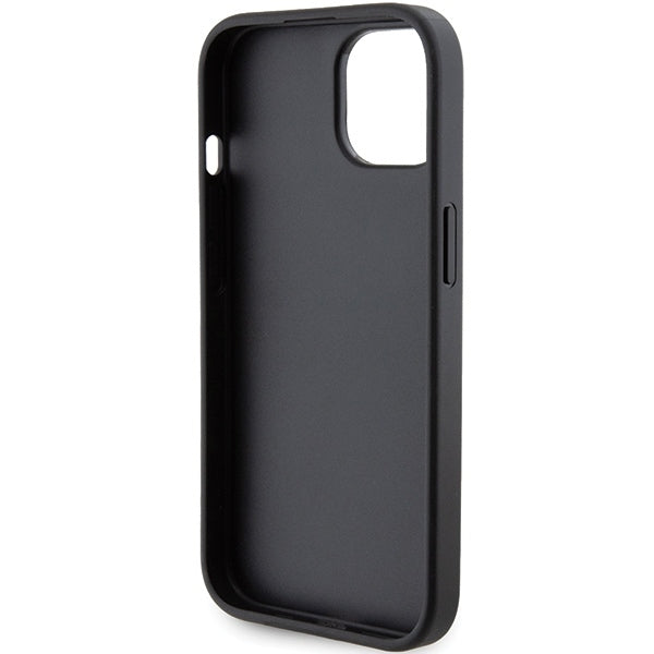 MagSafe Case for Apple iPhone 15, Karl Lagerfeld, Saffiano Gripstand Karl & Choupette, Black