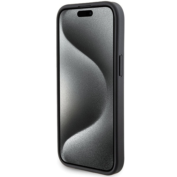 MagSafe Case for Apple iPhone 15, Karl Lagerfeld, Saffiano Gripstand Karl & Choupette, Black