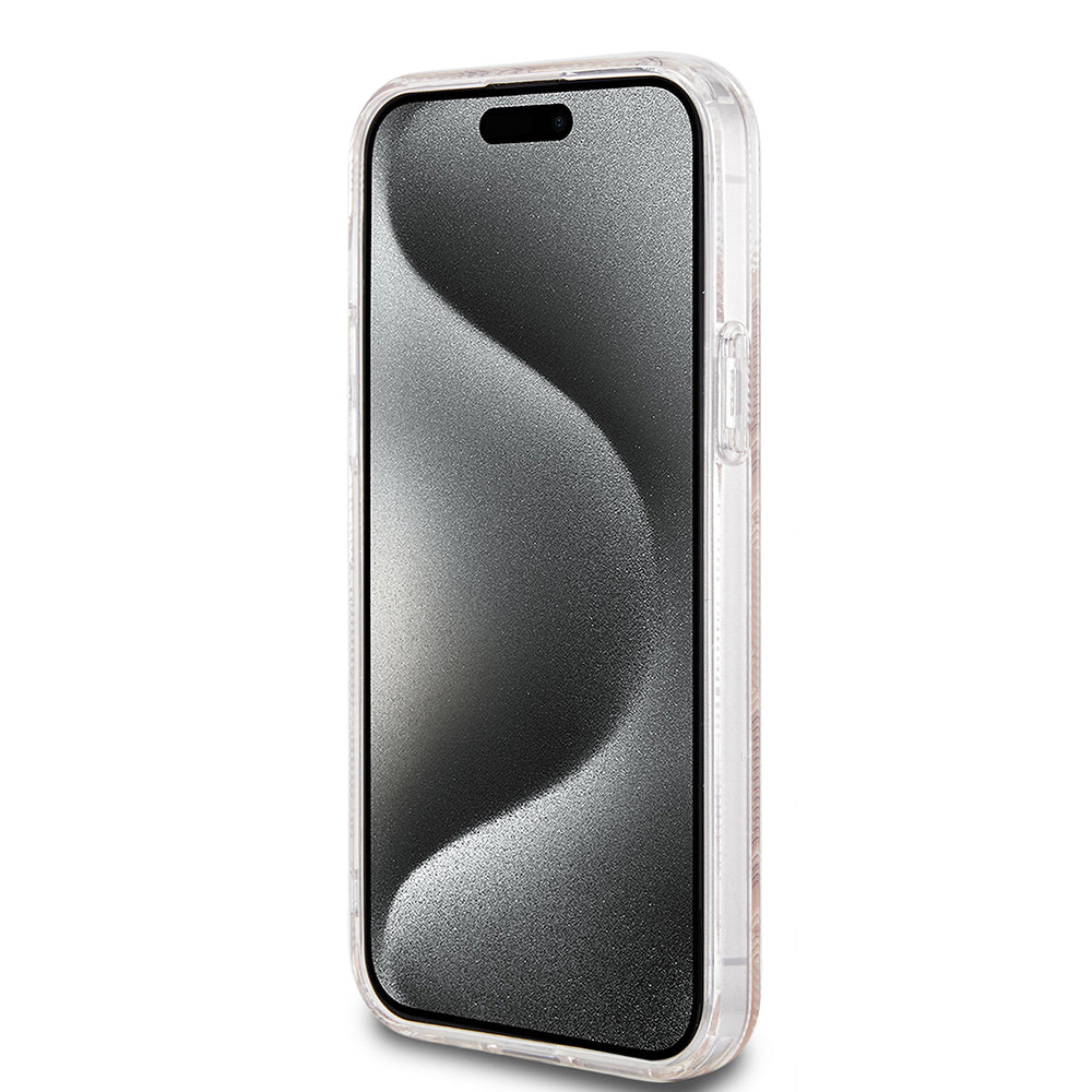 MagSafe Case for Apple iPhone 15 Plus, Guess, IML Gcube, Brown