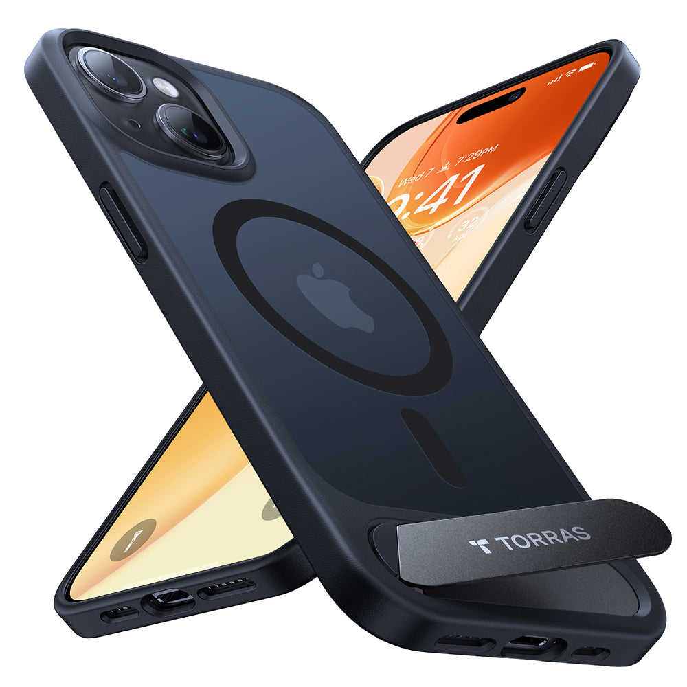 MagSafe Case for Apple iPhone 15 Plus, Torras, Pstand, Black
