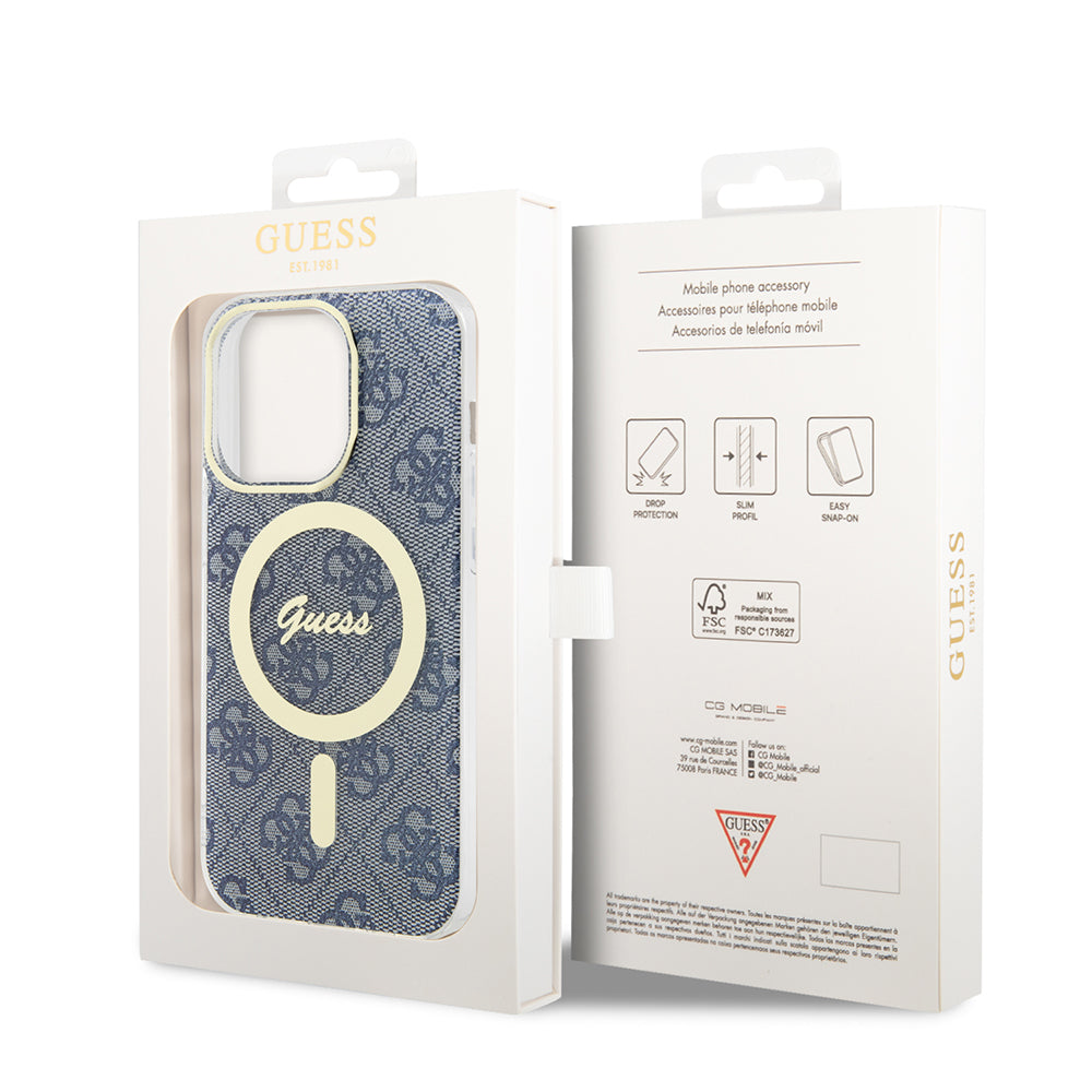 MagSafe Case for Apple iPhone 15 Pro Max, Guess, IML 4G, Blue