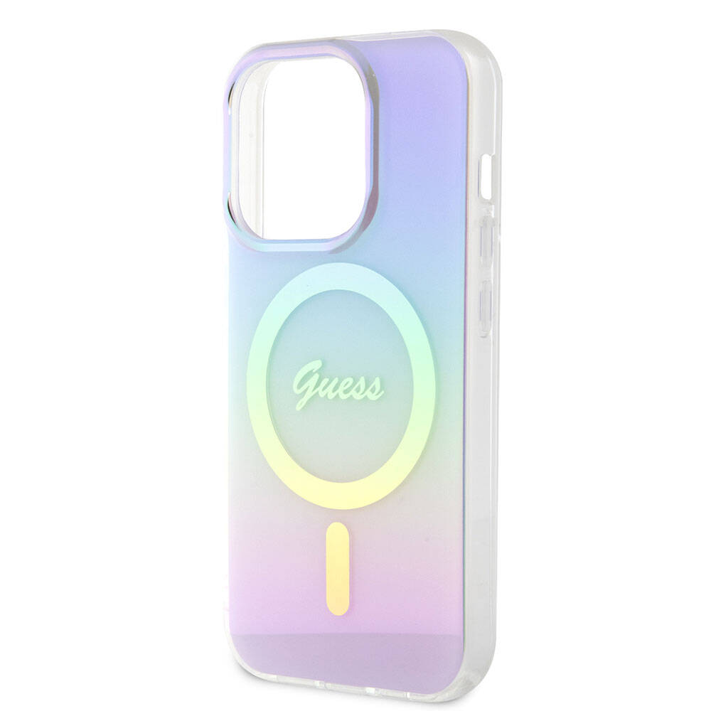 MagSafe Case for Apple iPhone 15 Pro Max, Guess, IML Iridescent, Purple