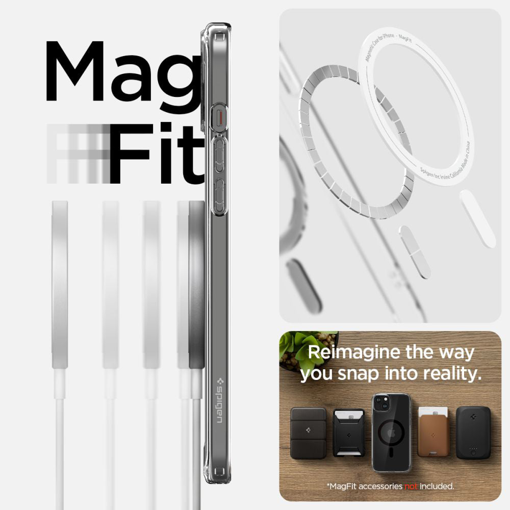 MagSafe Case for Apple iPhone 15, Spigen, Ultra Hybrid, Black ACS06803