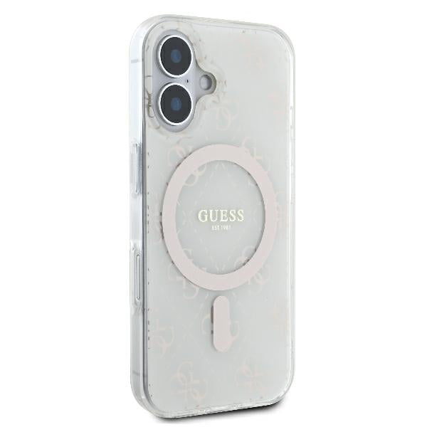 MagSafe Case for Apple iPhone 16, Guess, IML 4G Background, White