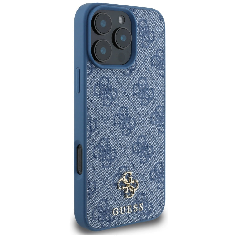 MagSafe Case for Apple iPhone 16 Pro, Guess, 4G Small and Classic Logo, Blue