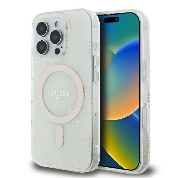 MagSafe Case for Apple iPhone 16 Pro, Guess, IML 4G Background, White