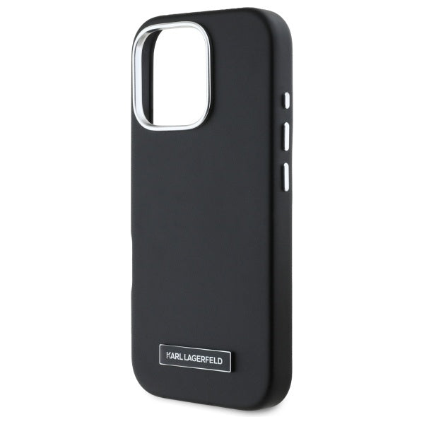 MagSafe Case for Apple iPhone 16 Pro, Karl Lagerfeld, FW Metal Plate, Black