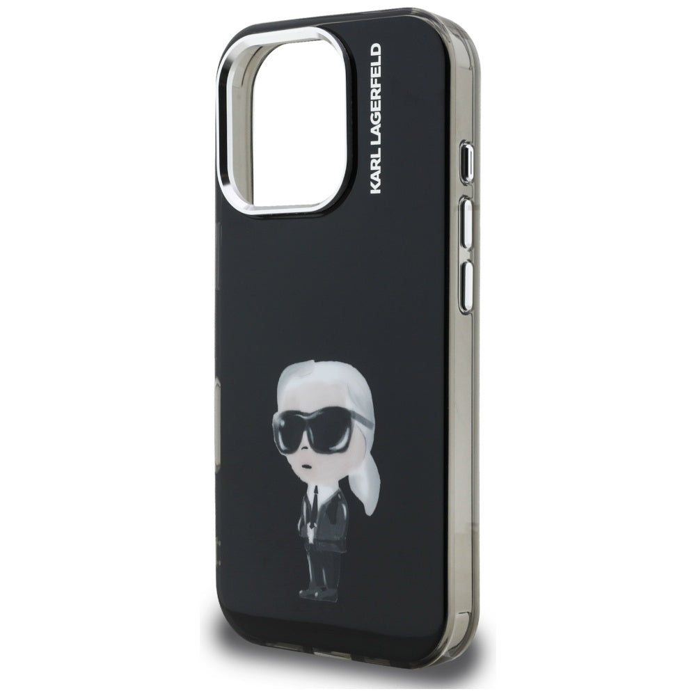 MagSafe Case for Apple iPhone 16 Pro, Karl Lagerfeld, IML Aquarelle Karl Logo, Black
