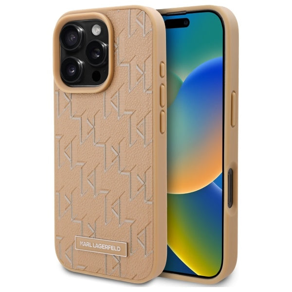MagSafe Case for Apple iPhone 16 Pro Max, Karl Lagerfeld, Hot Stamp, Beige