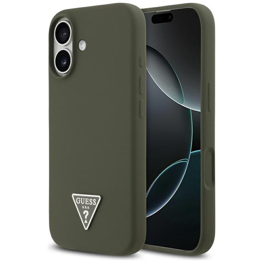 MagSafe Case for Apple iPhone 17, Guess, Triangle Logo, Khaki
