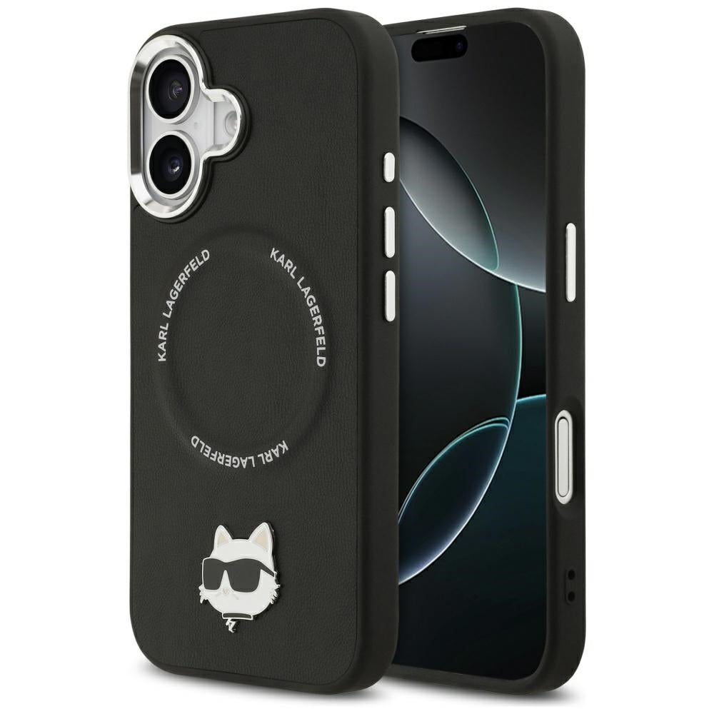 MagSafe Case for Apple iPhone 17, Karl Lagerfeld, Choupette Pin, Black