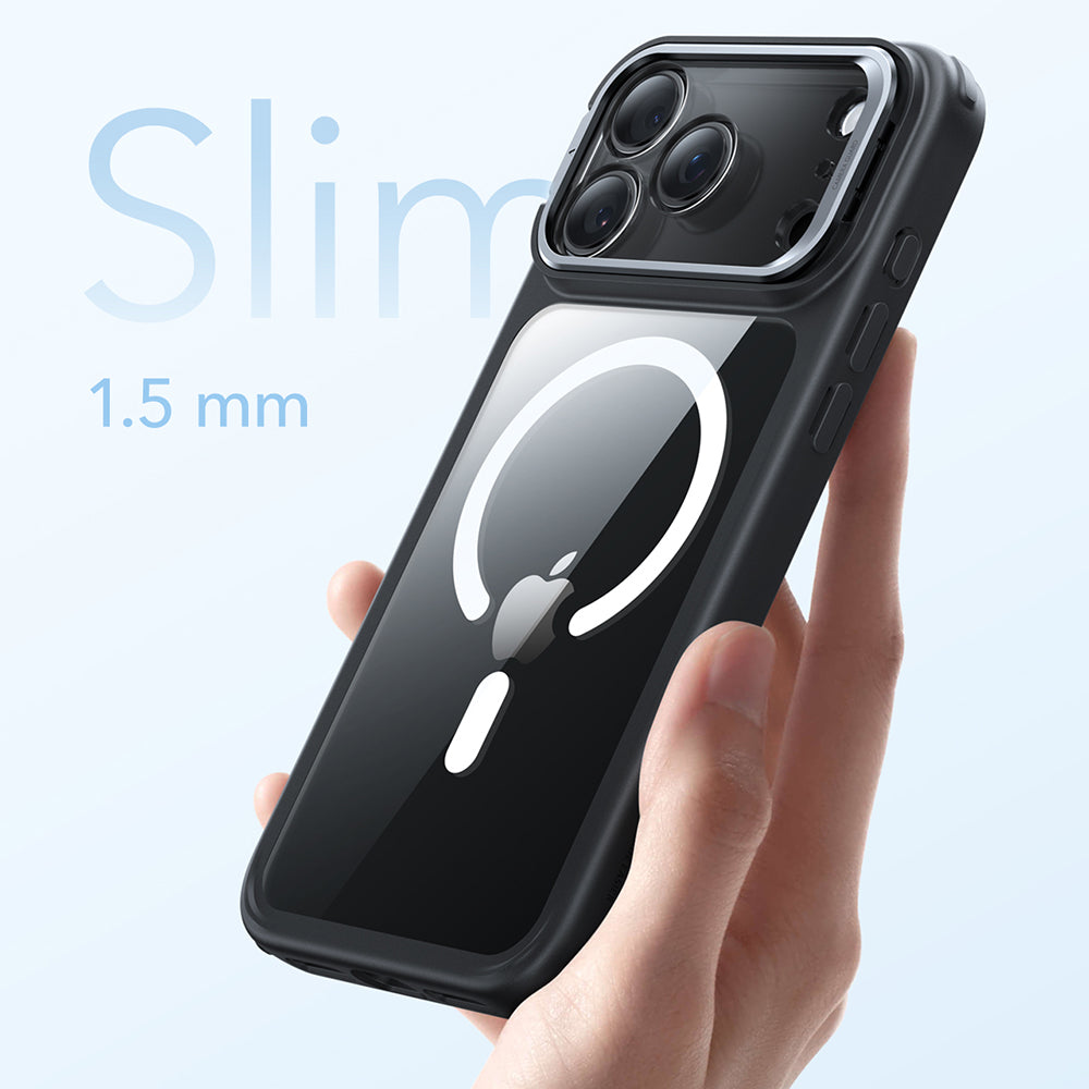 MagSafe Case for Apple iPhone 17 Pro, ESR, Classic Hybrid Kickstand, Transparent Black