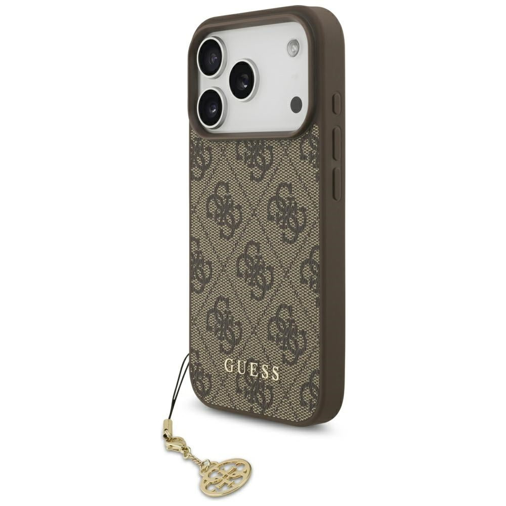 MagSafe Case for Apple iPhone 17 Pro, Guess, 4G Charm Cradle, Brown