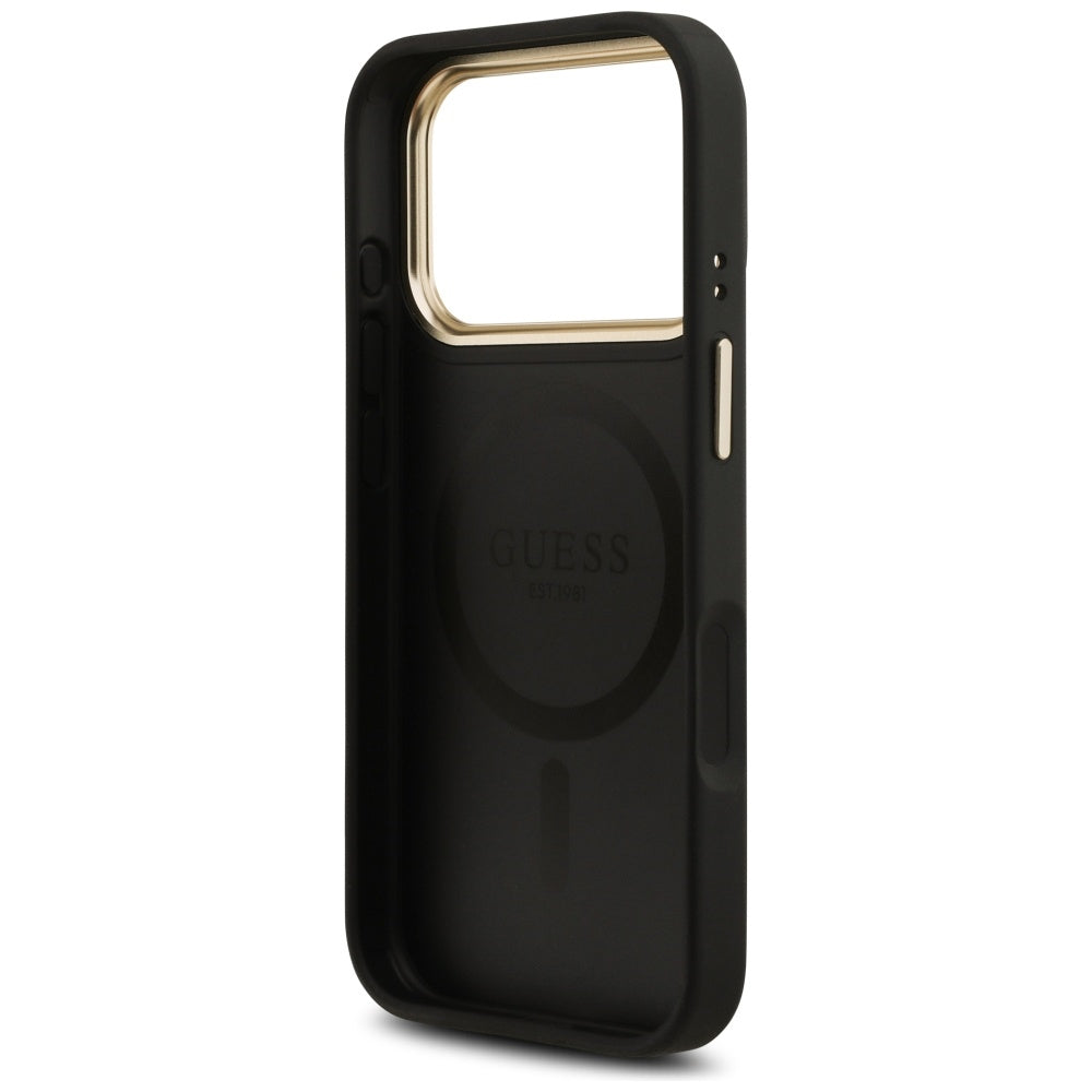 MagSafe Case for Apple iPhone 17 Pro, Guess, 4G Stripe, Black