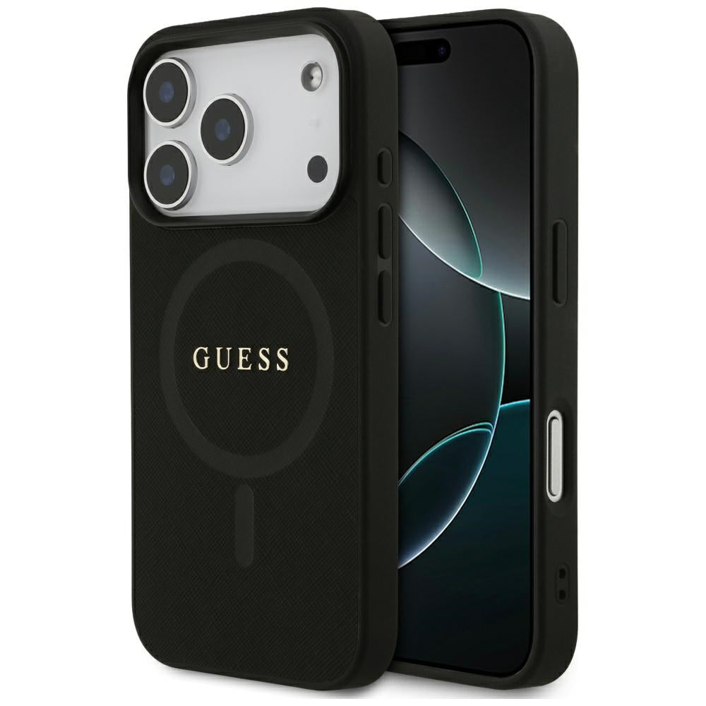 MagSafe Case for Apple iPhone 17 Pro, Guess, Saffiano Classic Logo, Black