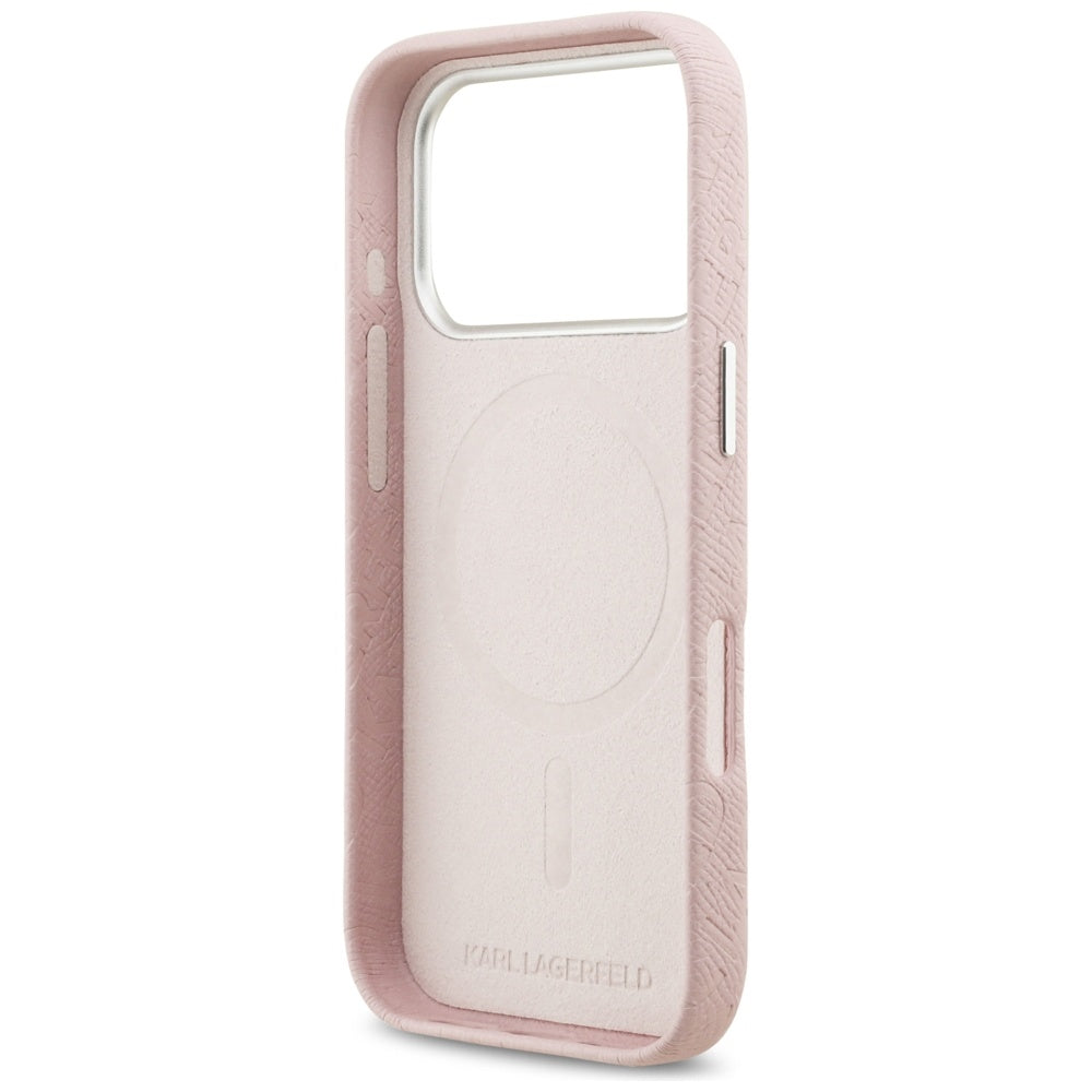 MagSafe Case for Apple iPhone 17 Pro, Karl Lagerfeld, FW Stamped Karl, Pink