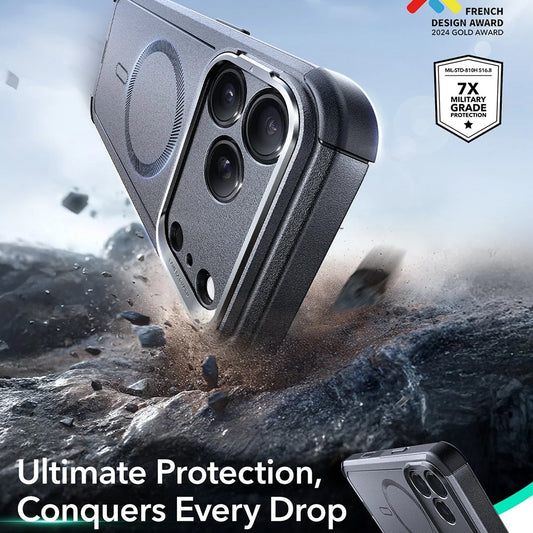 MagSafe Case for Apple iPhone 17 Pro Max, ESR, Cyber Armor Kickstand, Gray