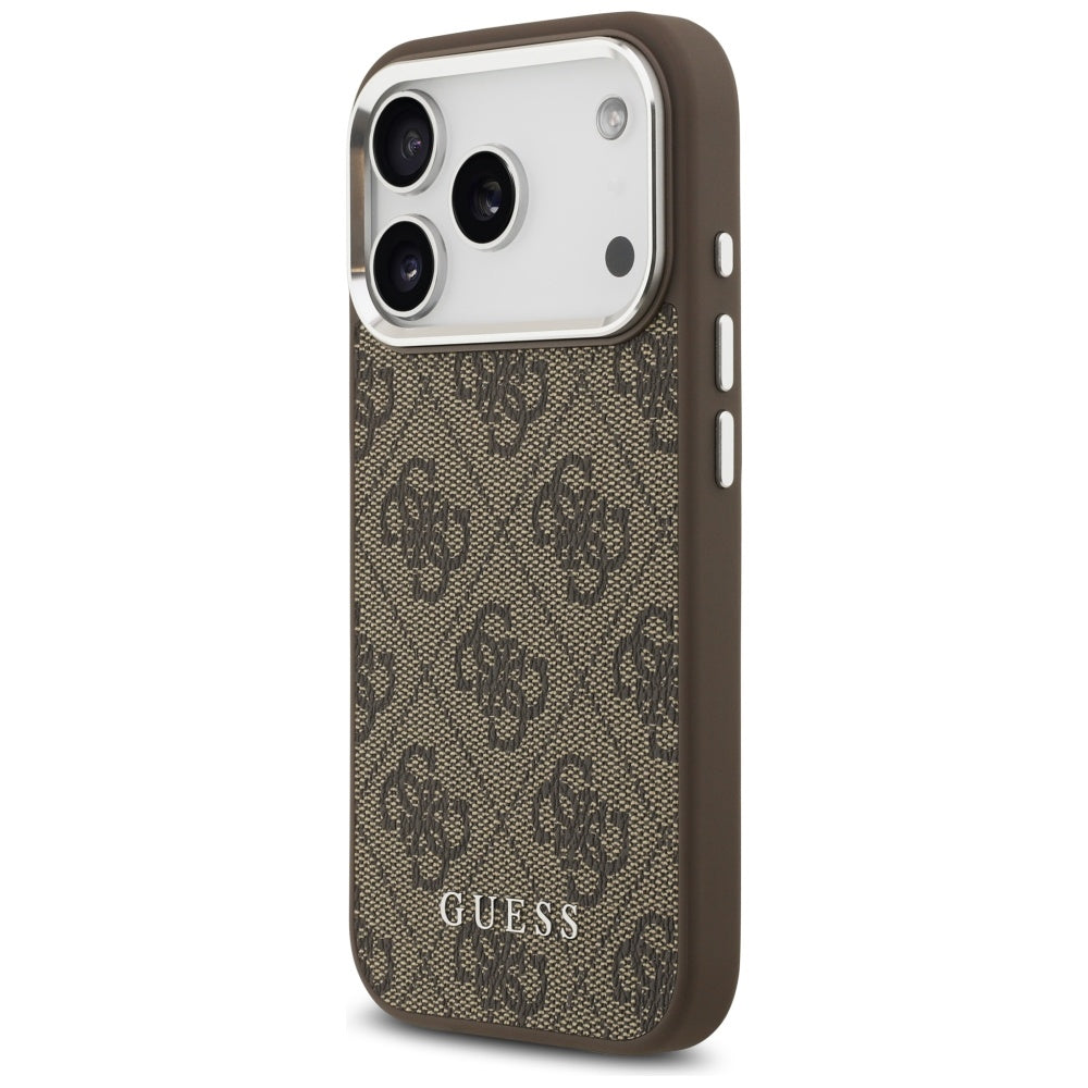 MagSafe Case for Apple iPhone 17 Pro Max, Guess, 4G Classic Logo, Brown
