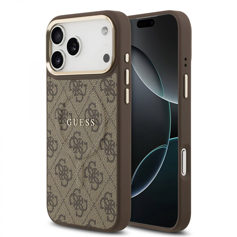 MagSafe Case for Apple iPhone 17 Pro Max, Guess, 4G Classic, Brown