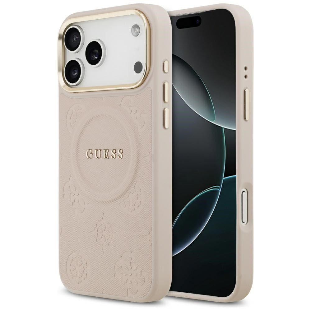 MagSafe Case for Apple iPhone 17 Pro Max, Guess, Peony Hot Stamp, Pink