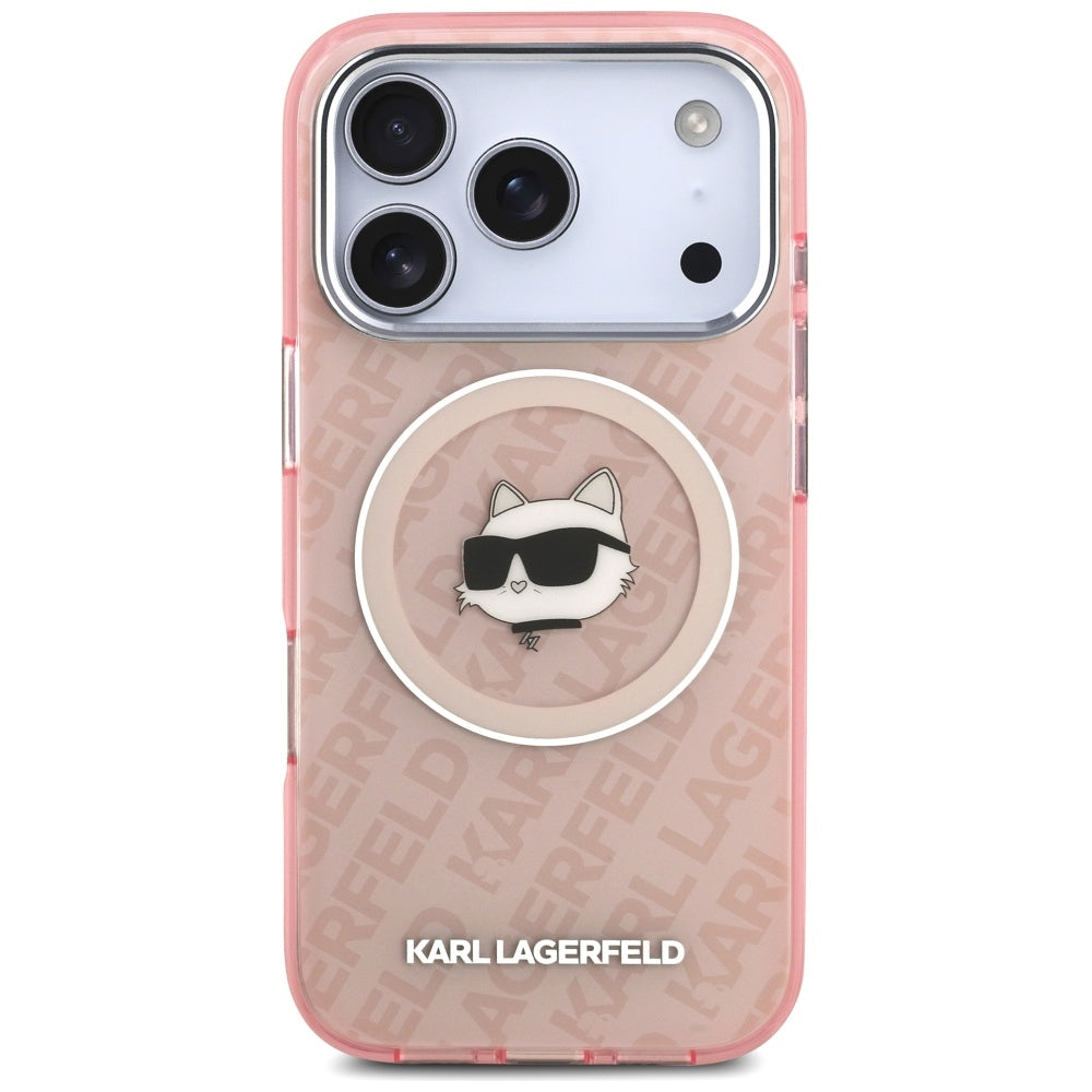 MagSafe Case for Apple iPhone 17 Pro Max, Karl Lagerfeld, IML Choupette's Head, Pink