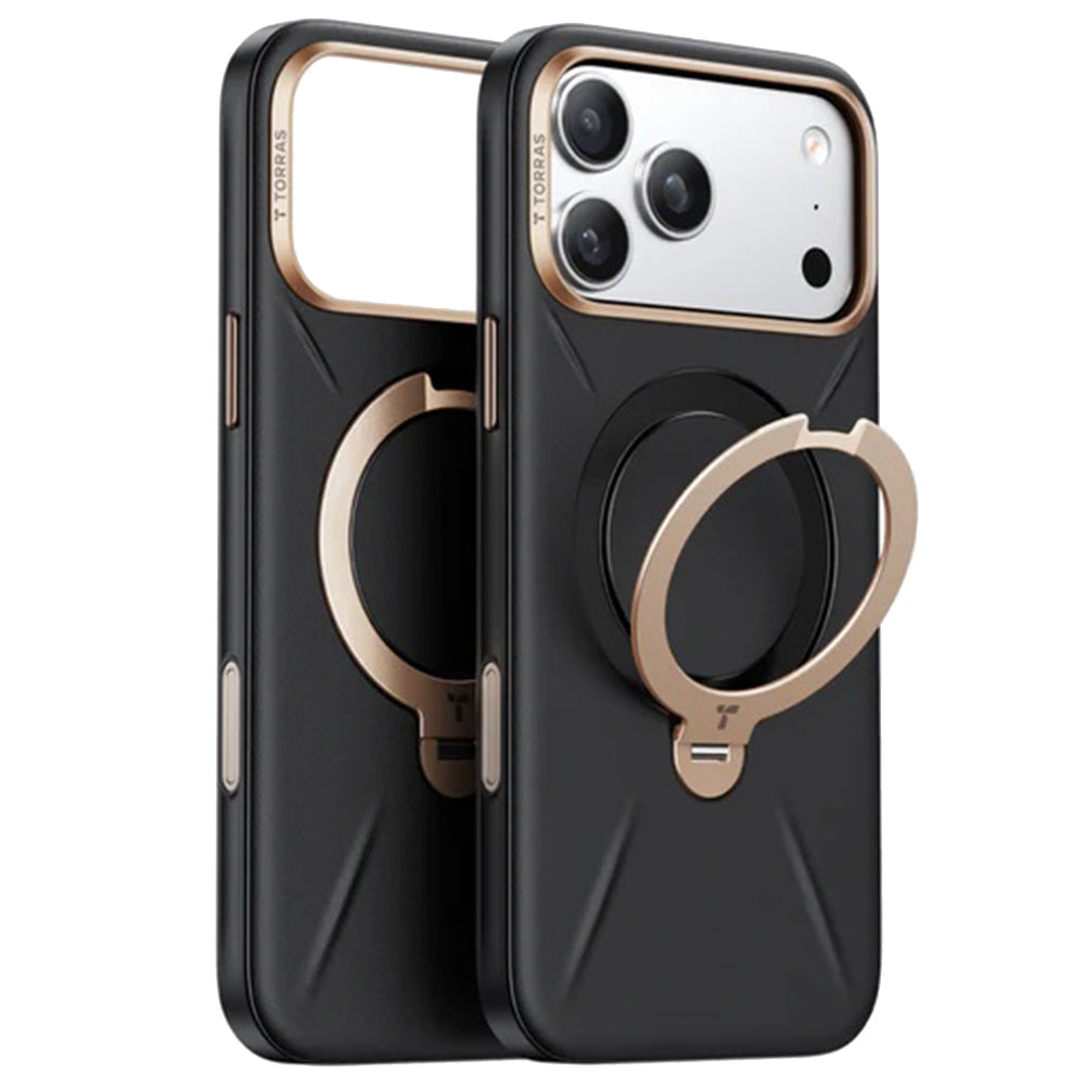 MagSafe Case for Apple iPhone 17 Pro Max, Torras, QPRO Leather, Black