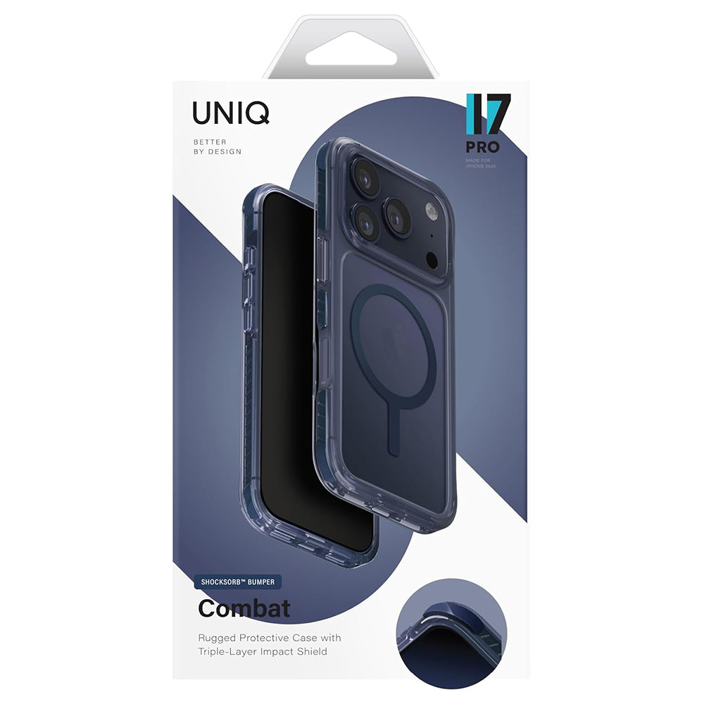 MagSafe Case for Apple iPhone 17 Pro, UNIQ, Combat MagClick, Blue
