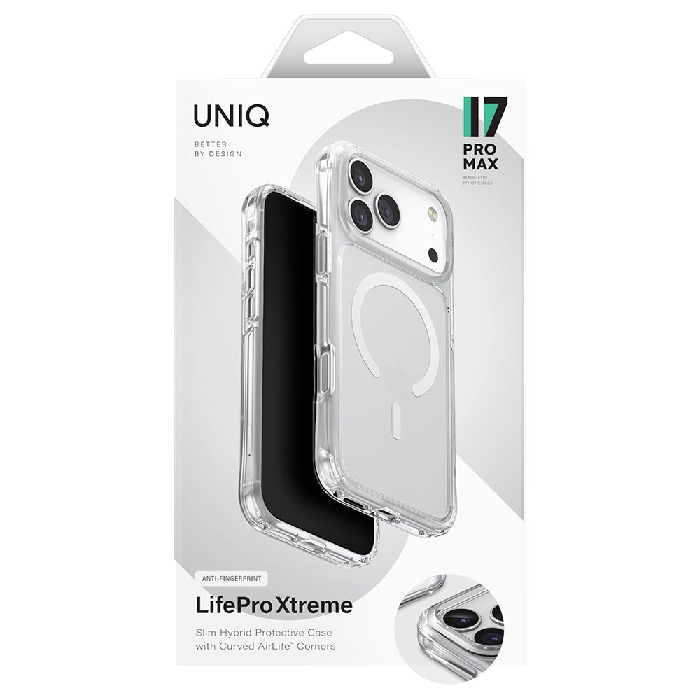 MagSafe Case for Apple iPhone 17 Pro, UNIQ, LifePro Xtreme MagClick, Transparent
