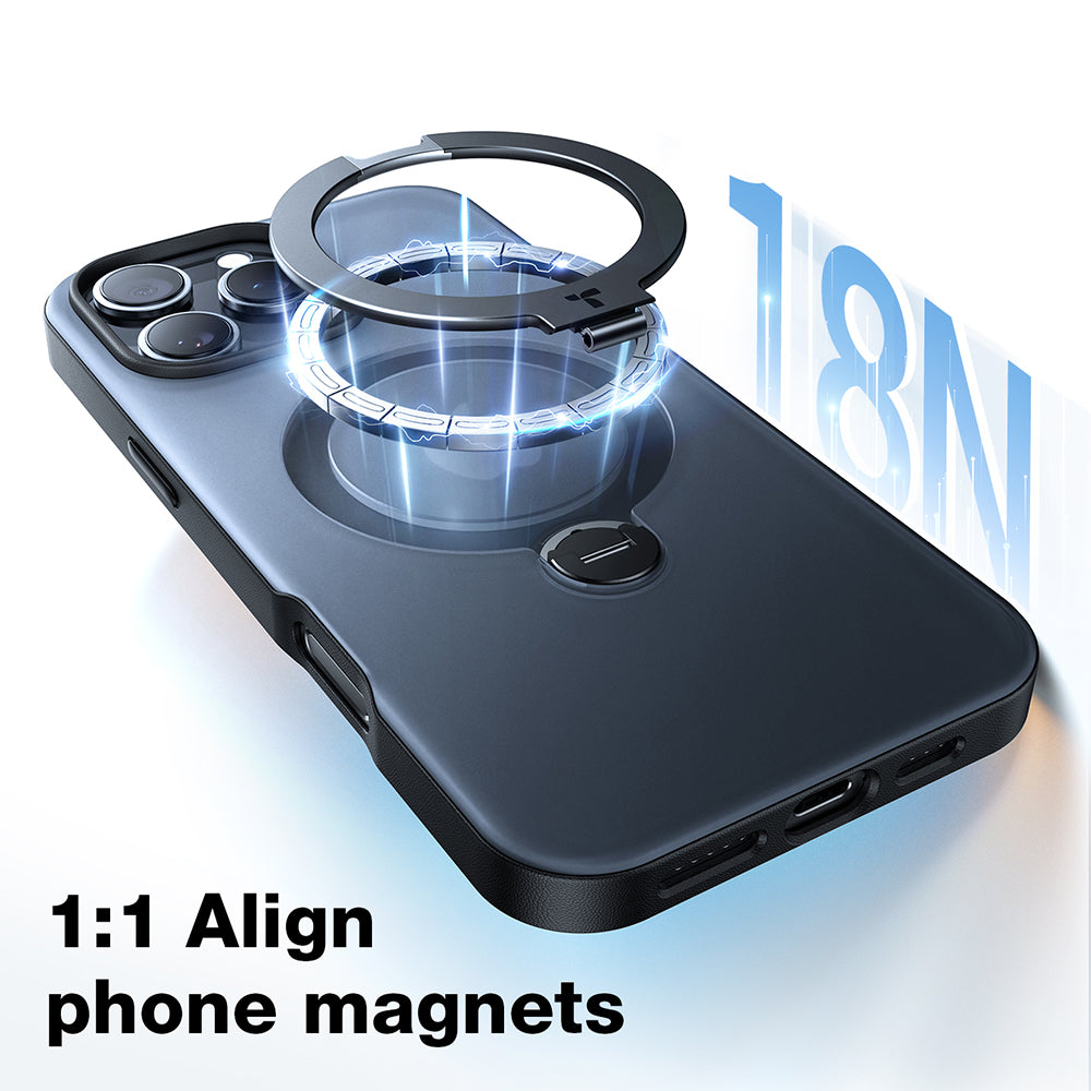 MagSafe Case for Apple iPhone 17, Torras, Ostand Spin, Transparent