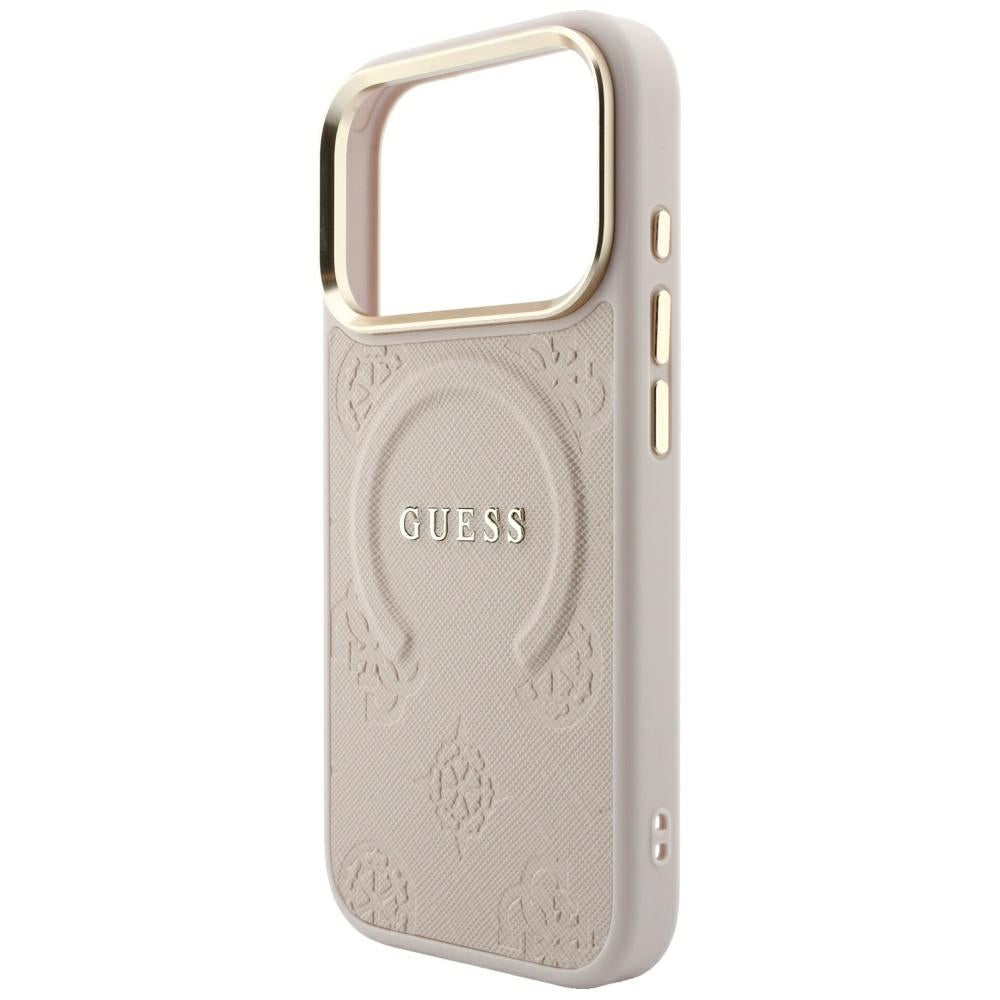 MagSafe Case for Apple iPhone 18 Pro Max / 17 Pro Max, Guess, Saffiano Peony Ring, Pink