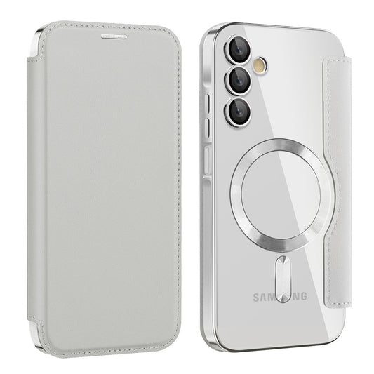 MagSafe Case for Samsung Galaxy A15 5G A156 / A15 A155, Techsuit, SmartMag Book, Gray