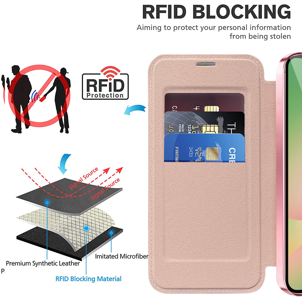 MagSafe Case for Samsung Galaxy A57 5G, Techsuit, SmartMag Book, Pink