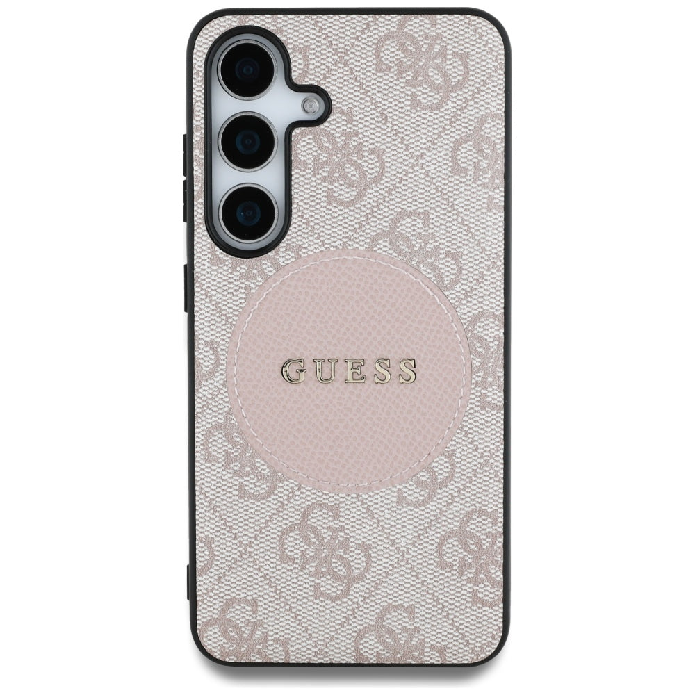 MagSafe Case for Samsung Galaxy S25+ S936, Guess, 4G Circle Classic Logo, Pink
